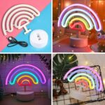 Plastik Gökkuşağı Neon LED Işık – Dekoratif Renkli Masaüstü ve Ambiyans Aydınlatması - Görsel 3