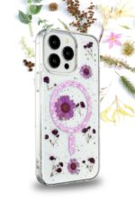 Mey İthalat®  iPhone 15 Pro Kılıf Daisy Simli Magsafe Kapak - Pembe - Görsel 3