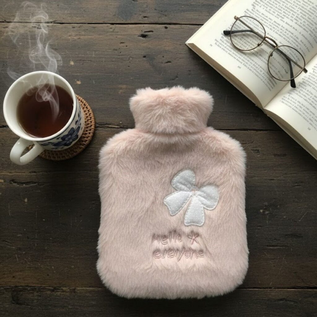 Hello Everyone Yazılı Kurdeleli Pembe Peluş Sıcak Su Torbası 1 Lt – Yumuşak Kılıf