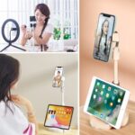 BUFFER® Masa Üstü Tablet ve Telefon Tutucu Plastik Aparat Beyaz Telefon Standı - Görsel 2