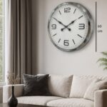60 cm Krom Metal Dizayn Duvar Saati