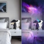 BUFFER® Uzaktan Kumandalı ve Zamanlayıcılı Farklı Renk Işık Modlu Astronot Projektör Gece Lambası - Görsel 4