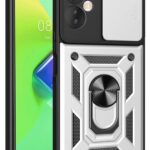 Mey İthalat®  İnfinix Hot 30 4G Kılıf Pars Lens Yüzüklü Silikon - Gümüş