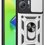 Mey İthalat®  İnfinix Hot 30 5G Kılıf Pars Lens Yüzüklü Silikon - Gümüş