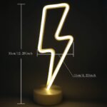 BUFFER® Dekoratif Şimşek Şeklinde Pilli Neon Led Lamba Süs Masa Lambası - Görsel 8