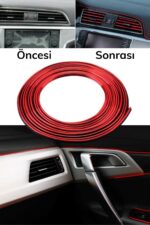 BUFFER® Kırmızı Araba OtoTrim Dekorasyon Şeridi Kauçuk Elastik Kolay Kurulum 5 metre Şerit Bant - Görsel 7