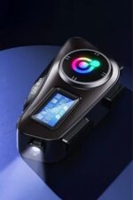 BUFFER® Q58 Motorsikletler İçin Fener Özellikli SD Kart Bölümlü LCD Ekranlı Kablosuz Bluetooth Kulaklıklı – Suya Dayanıklı Kask Kulaklığı - Görsel 7