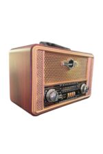 BUFFER® Retro, Nostaljik, Ahşap Tasarım Bluetooth Hoparlörlü, Şarjlı, Taşınabilir Otantik Tasarımlı FM/AM Destekli Radyo NS8098 - Görsel 7