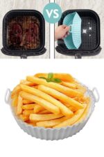BUFFER® Renkli Isıya Dayanıklı Yıkanılabilir Silikon Fırın Ve Airfryer Yuvarlak Model Pişirme Matı 20 Cm - Görsel 7