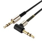 BUFFER®  3.5mm AUX Kablosu Jak Erkek Erkek L Tipi 1 Metre Ses Aktarım Kablosu - Görsel 2