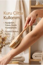Saplı Doğal Vücut Fırçası – Sırt İçin Uzun Saplı, Kuru Fırçalama ve Masaj Etkili - Görsel 3