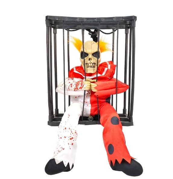 Mey İthalat® Hareketli Sesli Sensörlü Mahkum Joker İskelet Dekorasyon 22x27 cm
