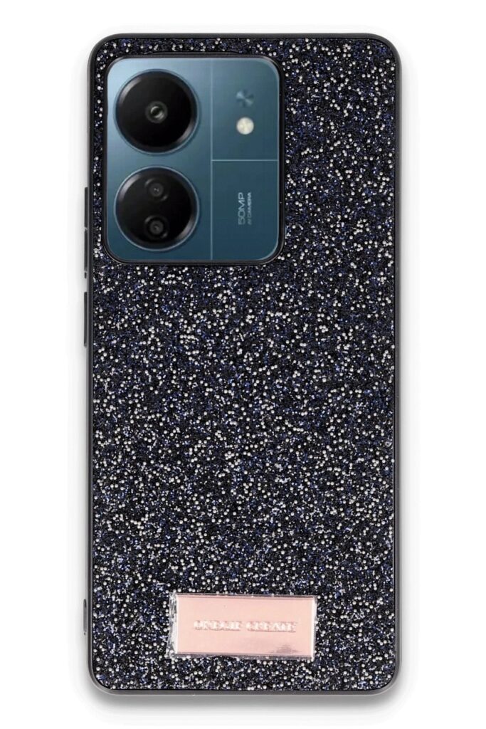 Mey İthalat®   Redmi 13C Bright Simli Kapak - Siyah