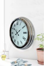 Krom Roma Rakamlı 40 Cm Metal Modern Duvar Saati - Görsel 2