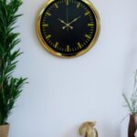 Zarif Klasik Stil 40 Cm Metal Gold Duvar Saati