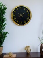 Zarif Klasik Stil 40 Cm Metal Gold Duvar Saati