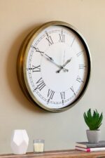 52 cm Eskitme Metal Retro Duvar Saati - Görsel 3