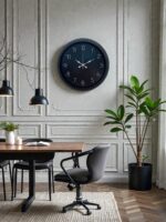 Classic Black Zarif 40 cm Metal Duvar Saati