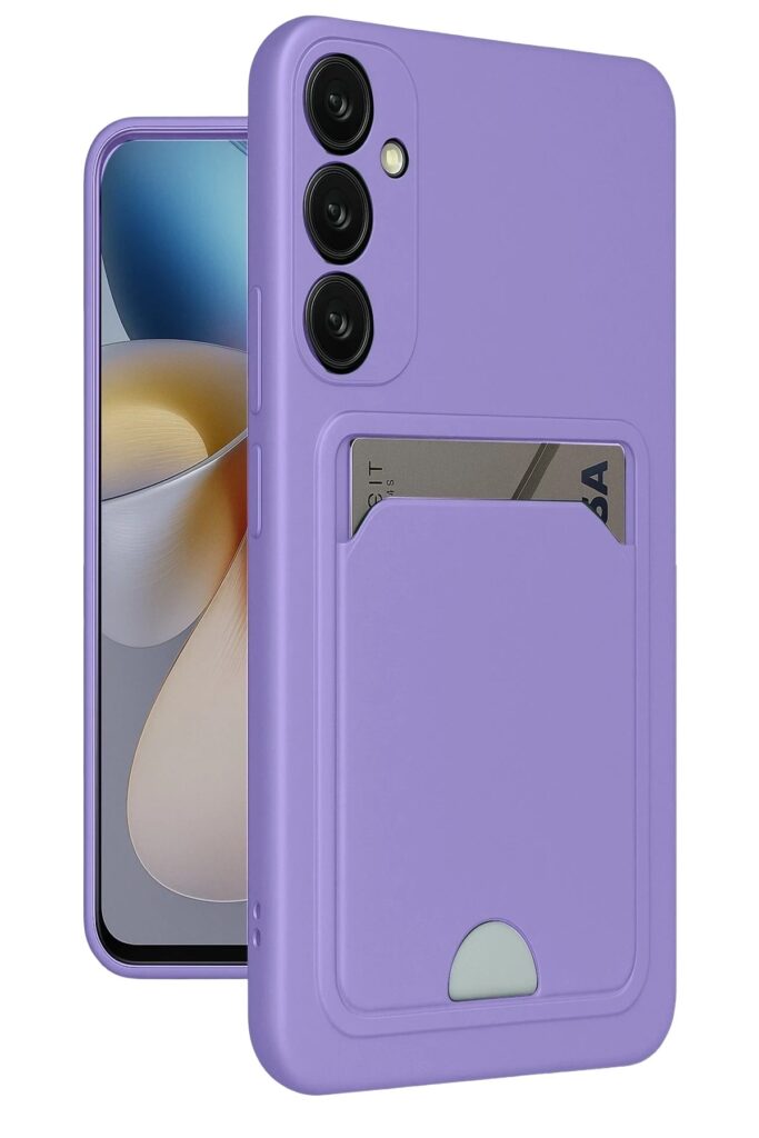 Mey İthalat®  Samsung Galaxy A55 5G Kılıf Kelvin Kartvizitli Silikon - Lila