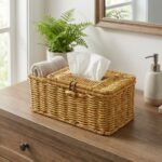 BUFFER® Bölmeli Kapaklı Doğal Rattan Görünümlü Hasır Makyaj