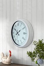 40 cm Beyaz Metal Retro Duvar Saati - Görsel 4
