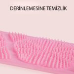 BUFFER® Çift Taraflı Banyo Hamam Lifi Silikon Masajlı Yumuşak Duş Lifi Uzun Ömürlü Hazır Banyo Keses - Görsel 7