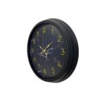 Siyah 40 Cm Mermer Desenli Metal Duvar Saati - Görsel 2