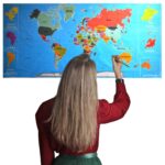BUFFER® Renkli Atlas Dünya Haritası Manyetik Yapıştırıcı Gerektirmeyen Duvar Stickerı 118 CM * 56 CM - Görsel 2