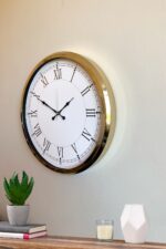 İhtişamlı Gold 52 Cm Metal Roma Rakamlı Lüks Duvar Saati - Görsel 2