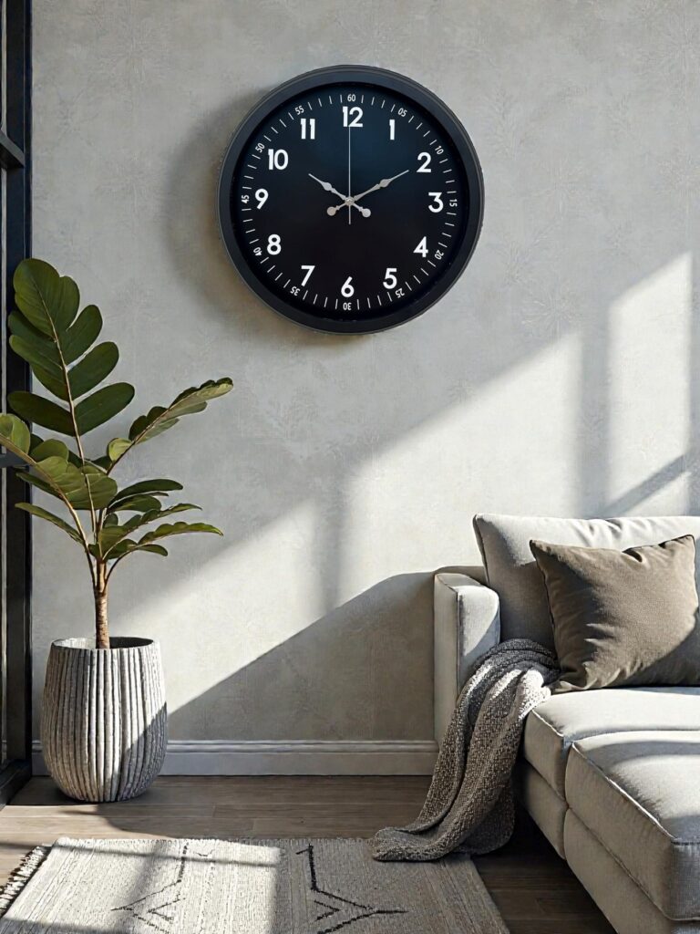 Pure Dark Black 40 Cm Metal Duvar Saati