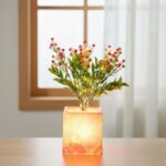 Işıklı Yapay Çiçek – Pembe Saksılı LED Dekoratif Bitki