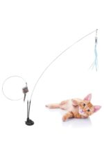 BUFFER® Vantuzlu Tüylü Zilli Olta Kedi Oyuncağı 2 Oltalı - Görsel 8