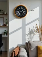 36 Cm Turuncu Dekoratif Duvar Saati - Görsel 5