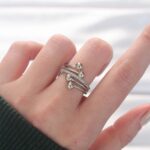 Mey İthalat® Topçuk Model Zirkon Taşlı Silver Renk Ayarlanabilir Yüzük
