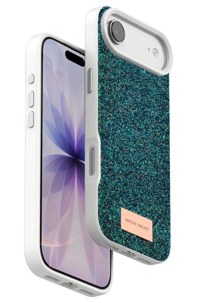 Mey İthalat®   iPhone 17 Air Bright Simli Kapak - Koyu Yeşil