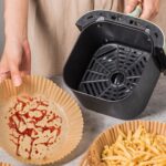 BUFFER® 50 Adet 20 cm Air Fryer Pişirme Kağıdı Tek Kullanımlık Yağ Geçirmez Yuvarlak Tabak Model PVC - Görsel 3