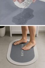BUFFER® Sihirli Süper Su Emici Kaymaz Tabanlı Oval Paspas 40*60 cm - Görsel 8