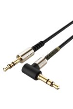 BUFFER®  3.5mm AUX Kablosu Jak Erkek Erkek L Tipi 1 Metre Ses Aktarım Kablosu - Görsel 7