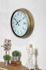 Retro Modern Roma Rakamlı 40 Cm Metal Duvar Saati - Görsel 3