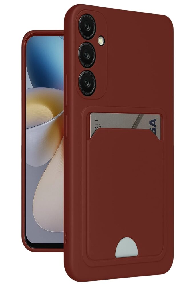 Mey İthalat®  Samsung Galaxy A55 5G Kılıf Kelvin Kartvizitli Silikon - Bordo