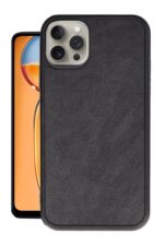Mey İthalat®  iPhone 15 Pro Kılıf Aras Deri Kapak - Siyah