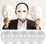 Mey İthalat® Beyaz Renk Boyanabilir Anonim Tam Yüz Cosplay Maske 24x18 cm - Görsel 5