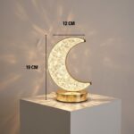 BUFFER® Hilal AY Model Kristal LED Masa Lambası – Dokunmatik, 3 Renk Işık Modlu, Şarjlı Mini Dekoratif Gece Lambası - Görsel 5