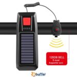 BUFFER® Solar Enerjili USB ile Şarj Edilebilir Ledli Bisiklet Feneri Kornalı ve Su Geçirmez Far - Görsel 7