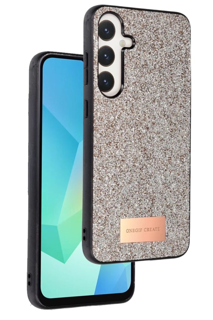 Mey İthalat®  Samsung Galaxy A56 Bright Simli Kapak - Gold