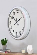 White Classic Modern 52 Cm Metal Duvar Saati - Görsel 5