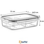 BUFFER® 4 Bölmeli Sızdırmaz Contalı Kilitli Kapaklı 1 Litre Erzak Saklama Kabı -LC520 - Görsel 3