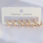 Mey İthalat® Pirinç Gold Renk Kalp Model Küpe Seti