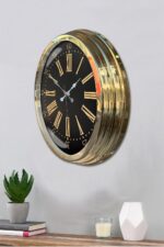 40 cm Metal Gold Roma Rakamlı Duvar Saati - Görsel 3