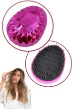 BUFFER® Neon Pembe Düzleştirici Tarak Geniş AralıklıHer Saç Tipine Uygun Fırçalı Saç Düzleştirici - Görsel 8